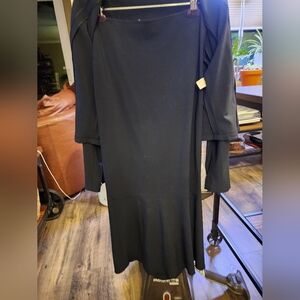 Elegant Deep Blue Top, Skirt, Jacket Ensemble. Tahari